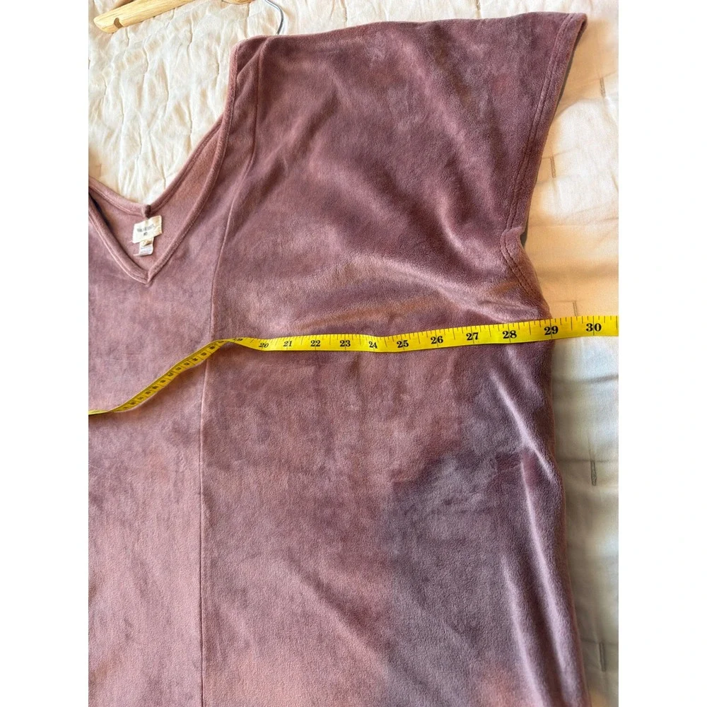 World Market Mauve Pink Velvet V-Neck‎ Kaftan  OS Loungewear Relaxed Fit